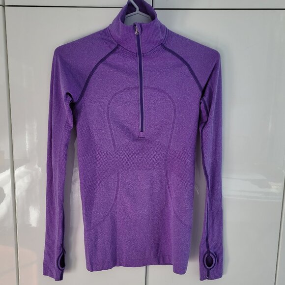 lululemon athletica Swiftly Tech 1/2 Zip Light Purple Size 2-4 - Picture 1 of 6